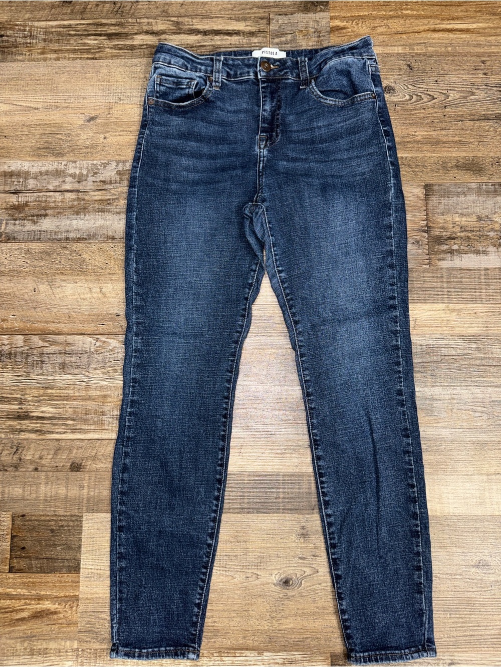 Pistola Jeans Womens 30 Skinny Mid Rise Dark Wash Stretch Denim